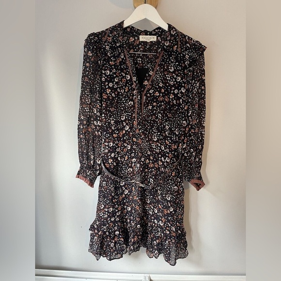 HALE BOB MIDI LEOPARD DRESS BLACK Size XS - Picture 3 of 3